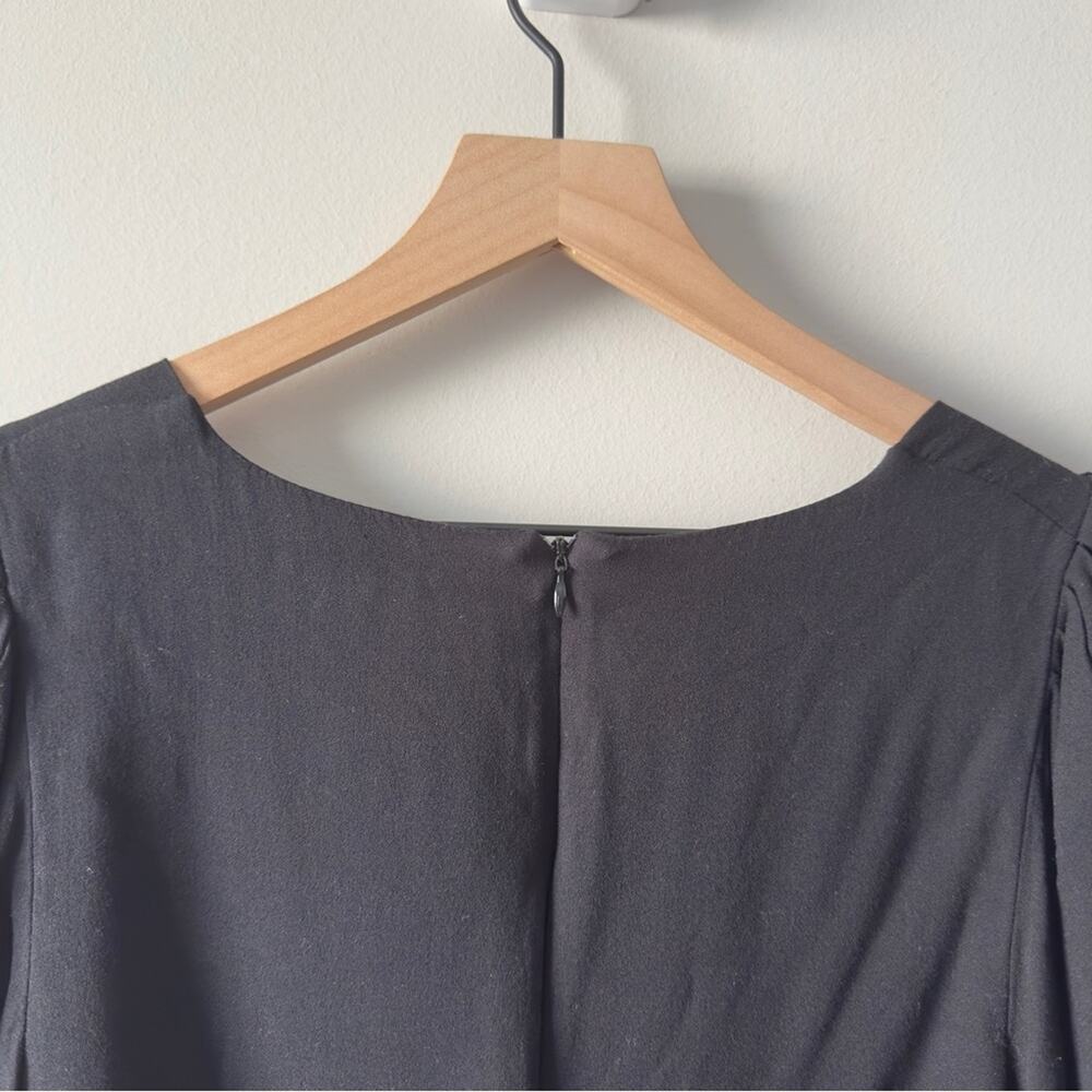 AFRM Revolve Black Babydoll Top Long Sleeve Zip Up Zipper Sweetheart Neckline M - Picture 10 of 10